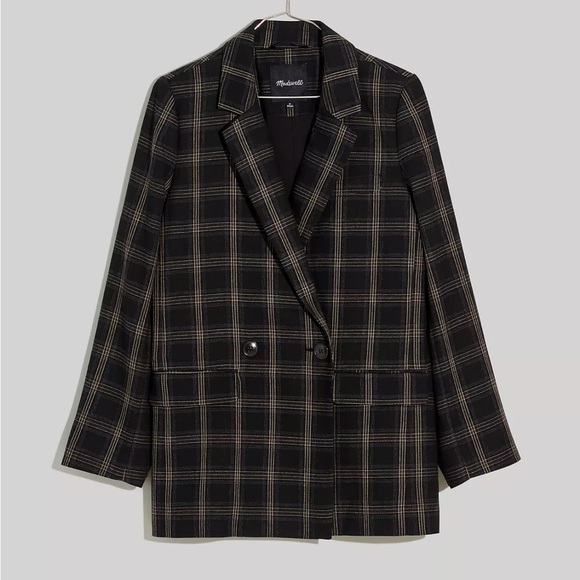 Madewell Caldwell Double-Breasted Blazer in Seaton Plaid - Picture 4 of 7